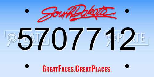 5707712 South Dakota License Plate