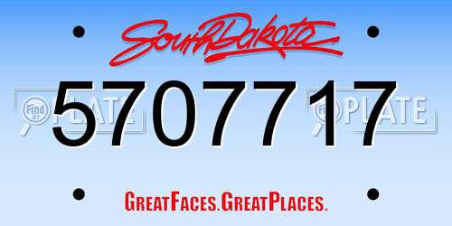 5707717 South Dakota License Plate