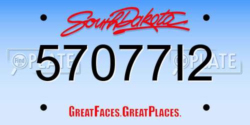 57077I2 South Dakota License Plate