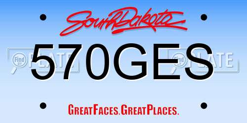 570GES South Dakota License Plate
