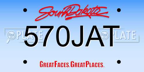 570JAT South Dakota License Plate
