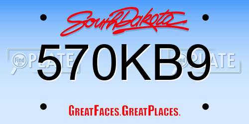 570KB9 South Dakota License Plate