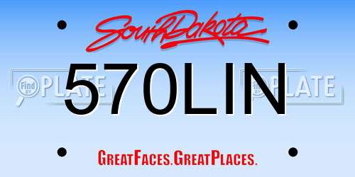 570LIN South Dakota License Plate