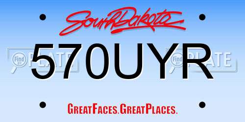 570UYR South Dakota License Plate