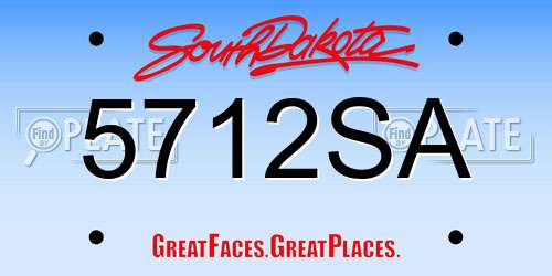 5712SA South Dakota License Plate