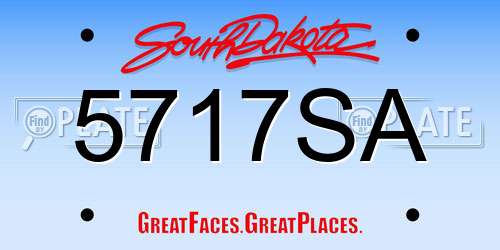 5717SA South Dakota License Plate