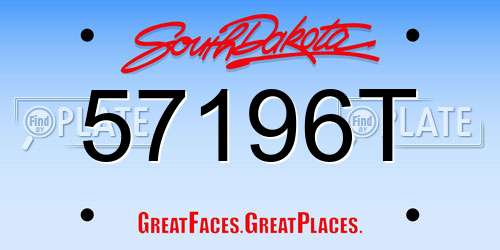 57196T South Dakota License Plate