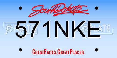 571NKE South Dakota License Plate