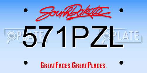 571PZL South Dakota License Plate