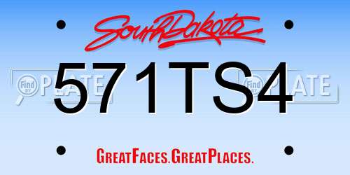 571TS4 South Dakota License Plate