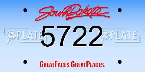 5722 South Dakota License Plate
