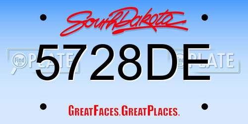 5728DE South Dakota License Plate