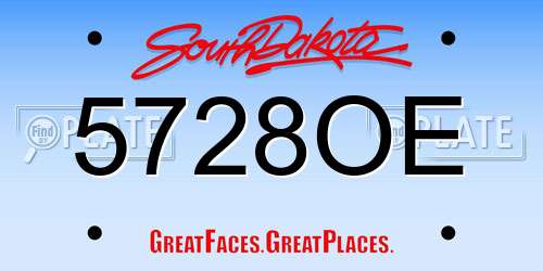 5728OE South Dakota License Plate