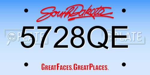 5728QE South Dakota License Plate