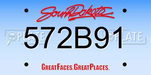 572B91 South Dakota License Plate