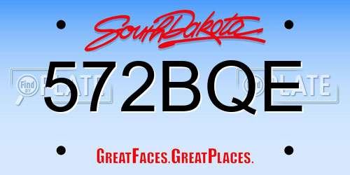 572BQE South Dakota License Plate