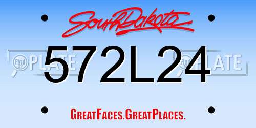 572L24 South Dakota License Plate