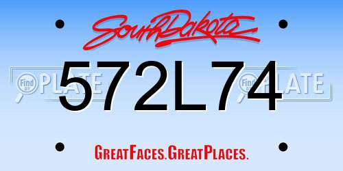 572L74 South Dakota License Plate