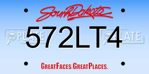 572LT4 South Dakota License Plate