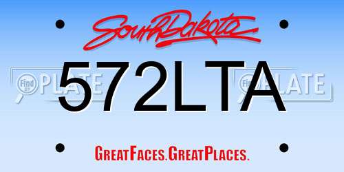 572LTA South Dakota License Plate
