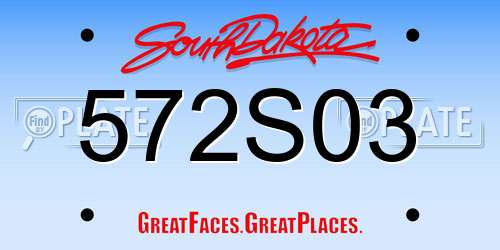 572S03 South Dakota License Plate