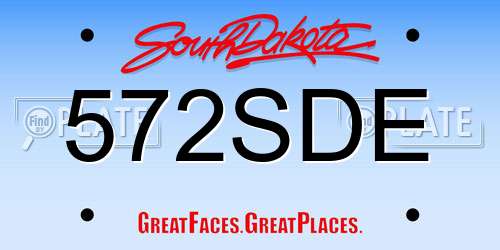 572SDE South Dakota License Plate