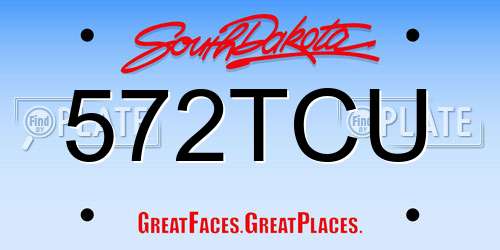 572TCU South Dakota License Plate