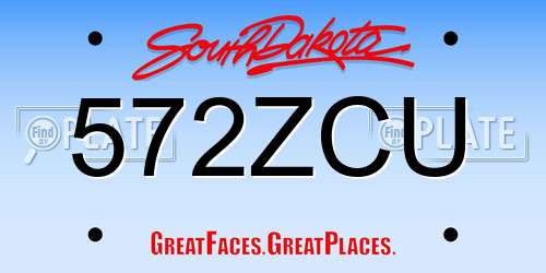 572ZCU South Dakota License Plate