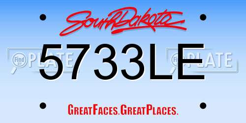 5733LE South Dakota License Plate