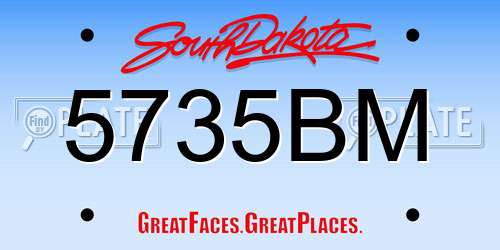 5735BM South Dakota License Plate