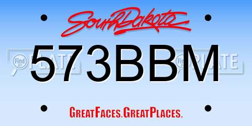 573BBM South Dakota License Plate