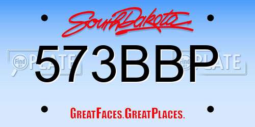 573BBP South Dakota License Plate