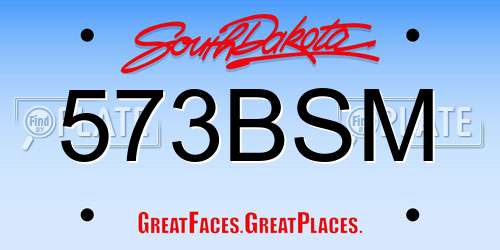 573BSM South Dakota License Plate