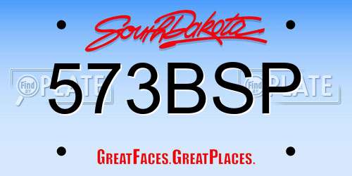 573BSP South Dakota License Plate
