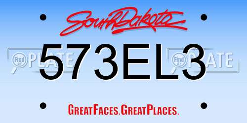 573EL3 South Dakota License Plate