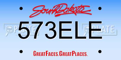 573ELE South Dakota License Plate