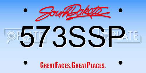 573SSP South Dakota License Plate