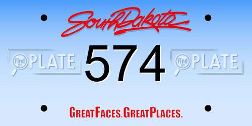 574 South Dakota License Plate
