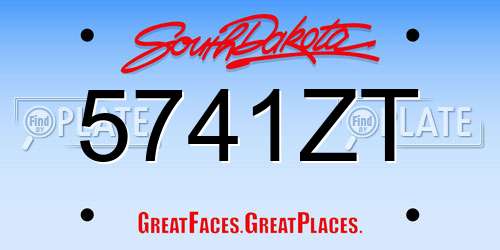 5741ZT South Dakota License Plate