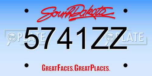 5741ZZ South Dakota License Plate