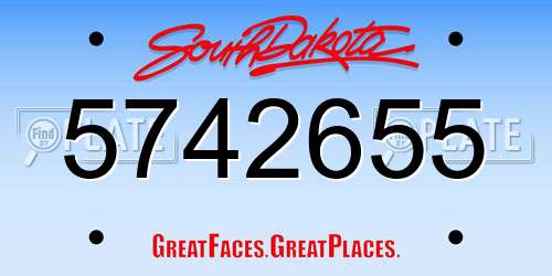 5742655 South Dakota License Plate