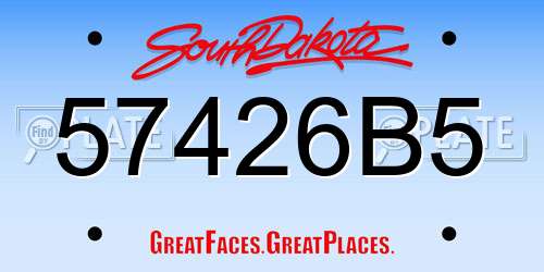 57426B5 South Dakota License Plate