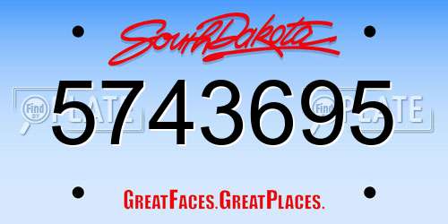 5743695 South Dakota License Plate