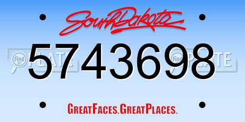 5743698 South Dakota License Plate