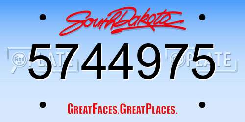 5744975 South Dakota License Plate