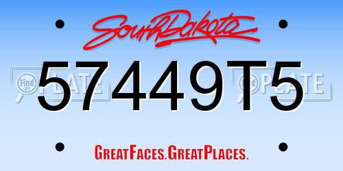 57449T5 South Dakota License Plate