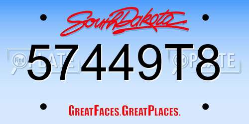 57449T8 South Dakota License Plate