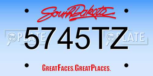 5745TZ South Dakota License Plate
