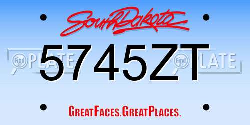 5745ZT South Dakota License Plate