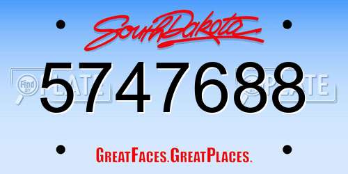 5747688 South Dakota License Plate
